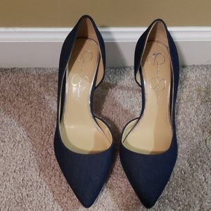 Stiletto denim heels